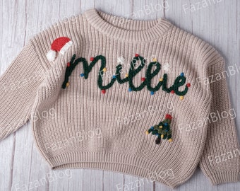 Heartwarming Holiday Gifts: Personalized Hand-Embroidered Toddler Sweaters