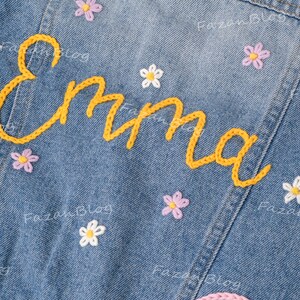 Embroidered Denim Jacket for Girls: Personalized Name Embroidery | Unique Birthday Present