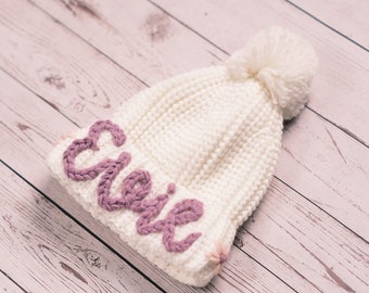 Customized Embroidered Kid's Winter Hat | Cozy Headwear for Babies and Toddlers | Handmade Baby Gift