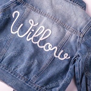 Personalized  Jean Jacket for Girls | Embroidered Denim Jacket with Name | Unique Birthday Gift Idea