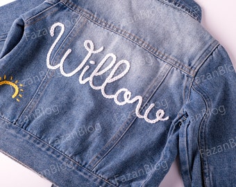 Personalized  Jean Jacket for Girls | Embroidered Denim Jacket with Name | Unique Birthday Gift Idea