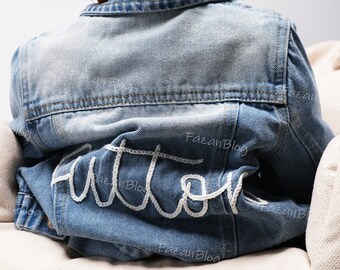 Custom Denim Jacket with Embroidered Name for Girls | Personalized Jean Coat