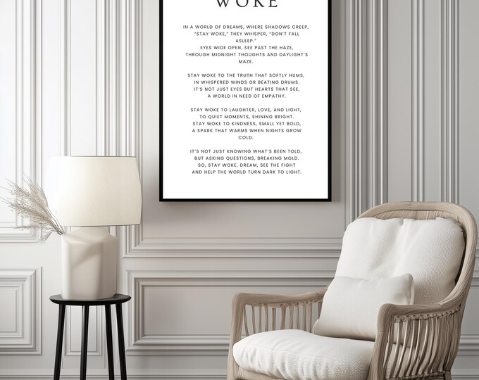Featured listing image: Stay Woke Poem Poster /  Wall Art #7