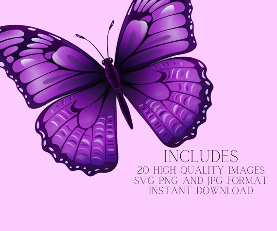 Purple Butterflies Silhouette Style Recipe Cards