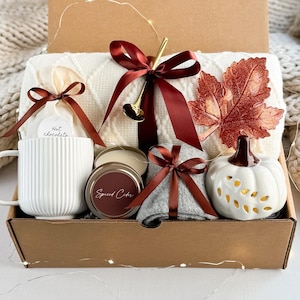 Gift Box for Her, Fall Self Care Basket, Blanket Package, Hug In A Box, Hygge
