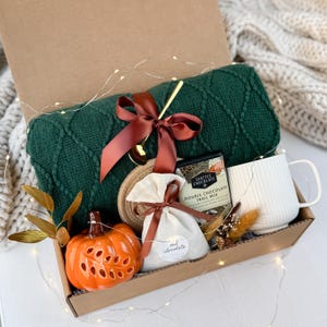 Fall Gift Box: Cozy Blanket, Mug & Treats - Care Package
