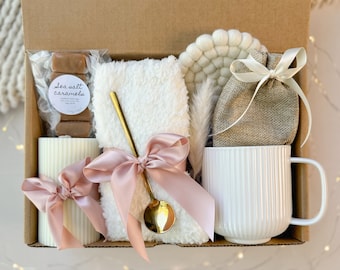 Cozy Self-Care Gift Box: Vanilla Candle, Tea & Socks