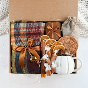 Hygge Fall Care Package, Cozy Birthday Gift Box For Her, Get Well Soon Basket