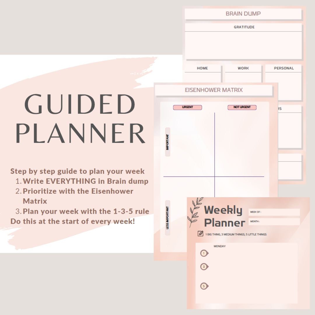 Stepbystep Guided Planner Master Your Week, Prioritize Your Tasks and Boost Your Productivity