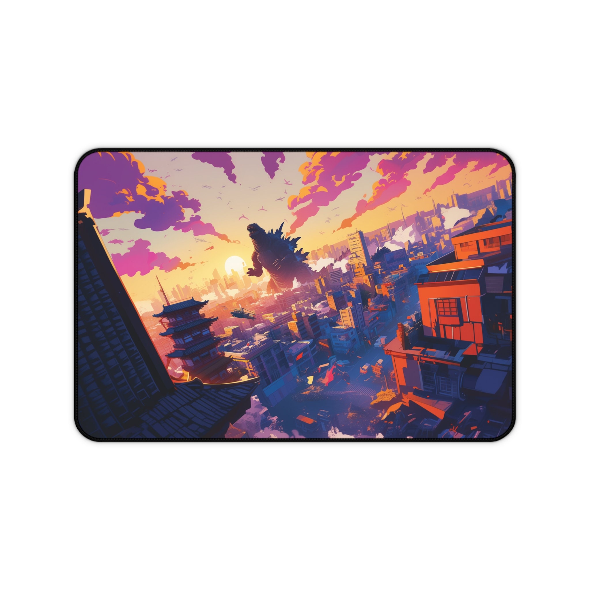 Kaiju Godzilla Fan Art Desk Mat, Godzilla Inspired Desk Mat for Gamers ...