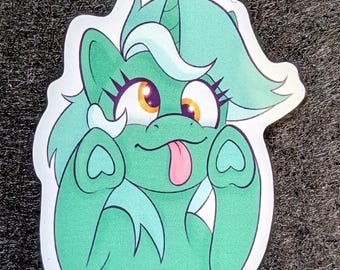Derpy Lyra Heartstrings Vinyl Sticker: Goofy MLP Art