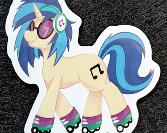 Roller Disco DJ Pon-3 Vinyl Scratch – Full Body Vinyl Sticker (MLP Inspired)