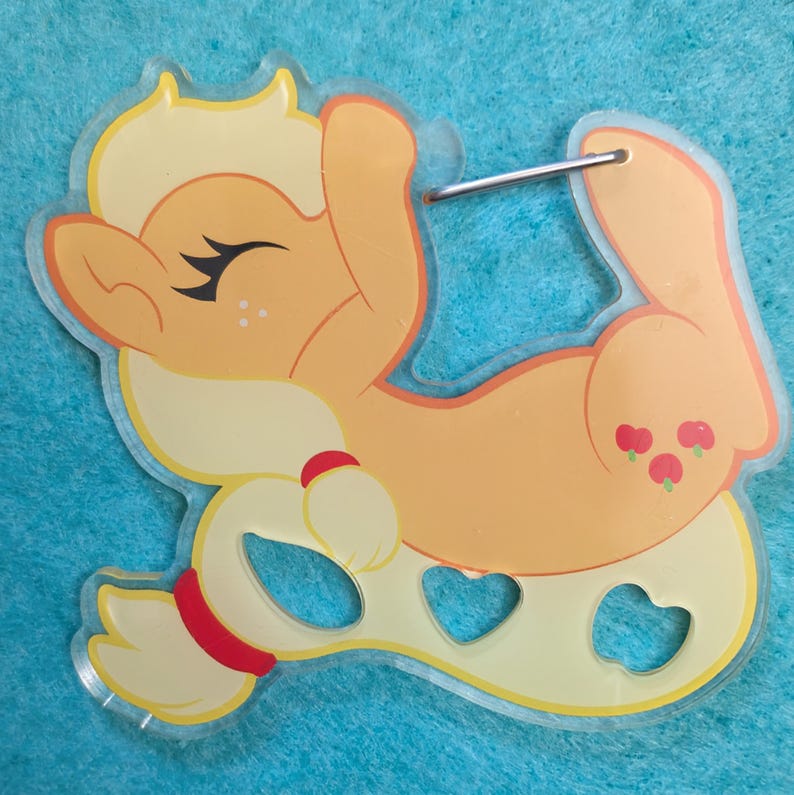 Chaveiros mosquetão de acrílico MLP – Mane Six (10 cm com ganchos) Applejack