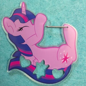 Chaveiros mosquetão de acrílico MLP – Mane Six (10 cm com ganchos) Twilight