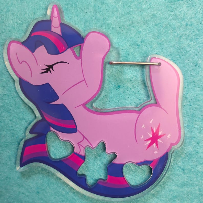 Chaveiros mosquetão de acrílico MLP – Mane Six (10 cm com ganchos) Twilight