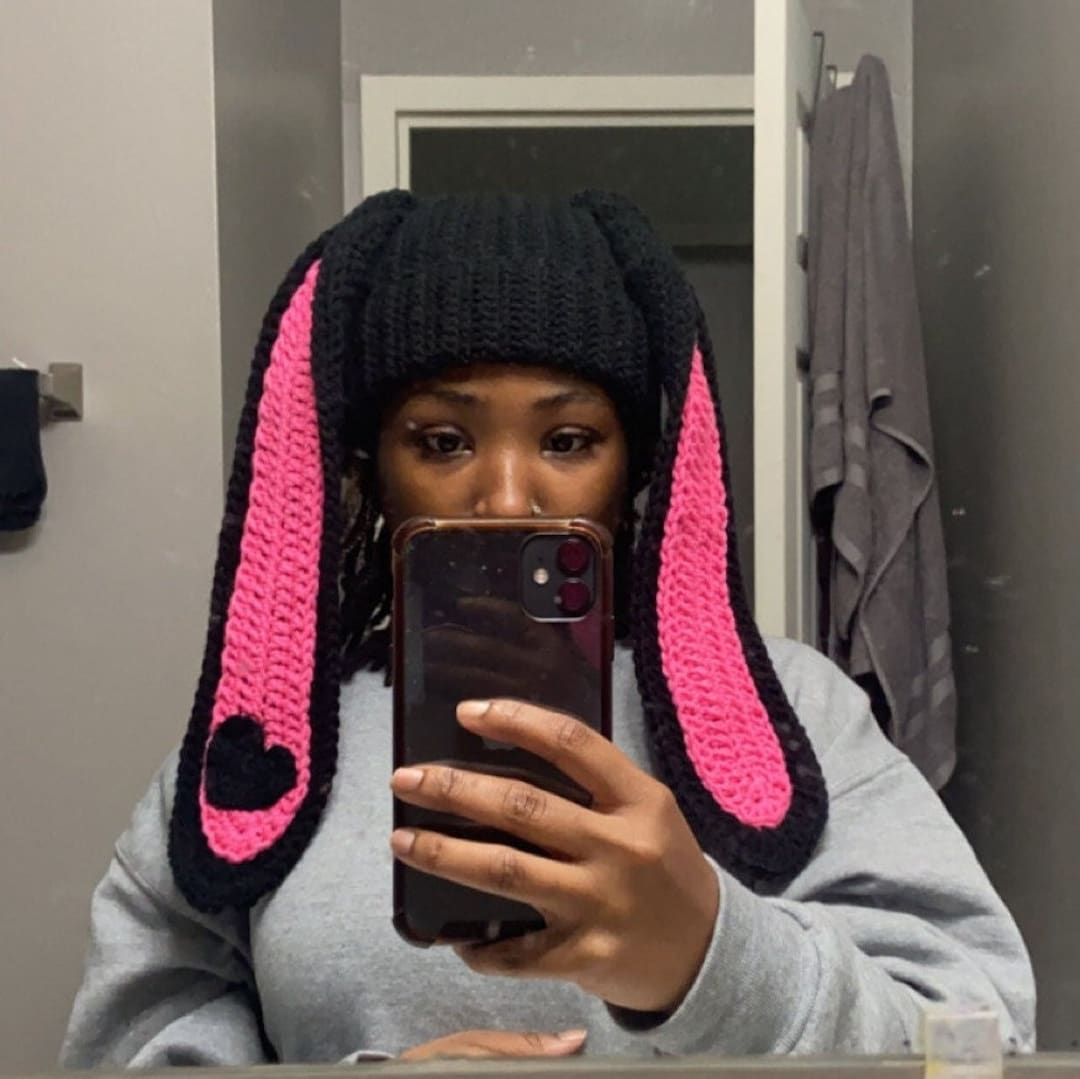 Crochet Bunny Ear Beanie Etsy