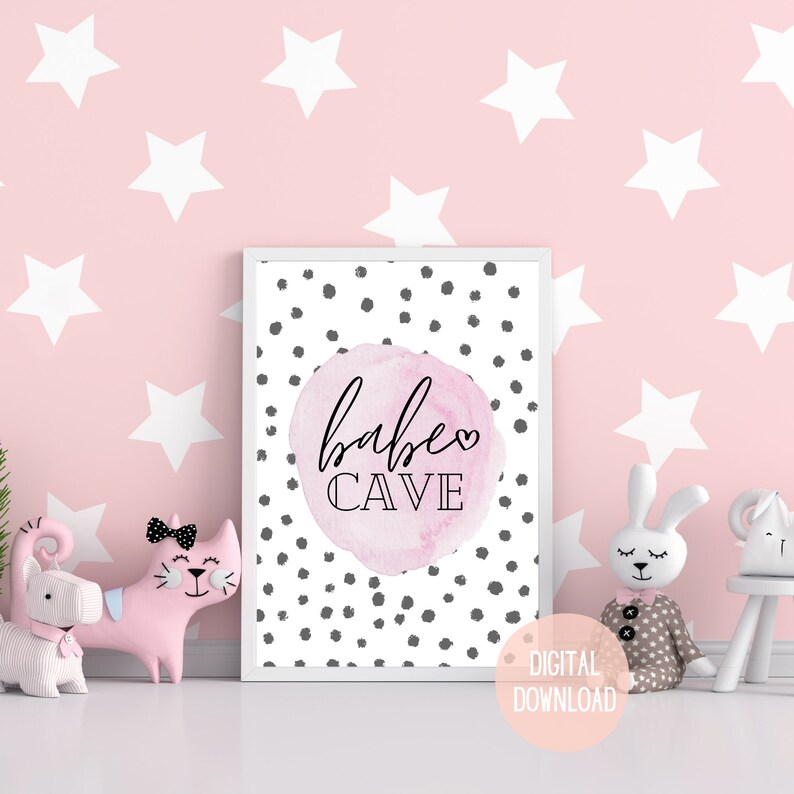 Babe Cave Printable, Nursery Printable Quote for Kids Room Play Room ...