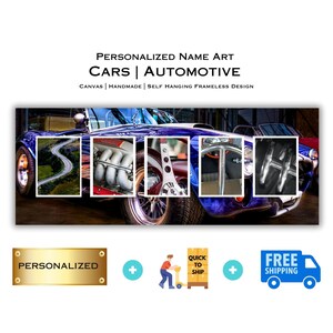 Personalized Car Name Art: Automotive Enthusiast Gift, Canvas Print