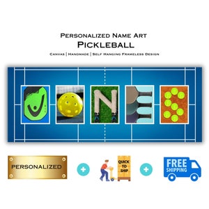 Personalized Pickleball Name Art: Custom Sports Decor Canvas