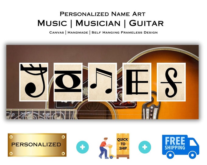 Guitar Music Name Art, Personalized Gift for Musician, Music Decor, Customized Music Gift, Music Art with Your Name, Alphabet Photography