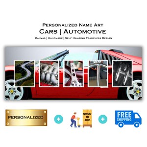 Personalized Car Name Art: Automotive Enthusiast Canvas Decor