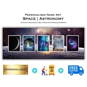 Personalized Space Name Art: Galaxy Canvas Print, Astronomy Gift