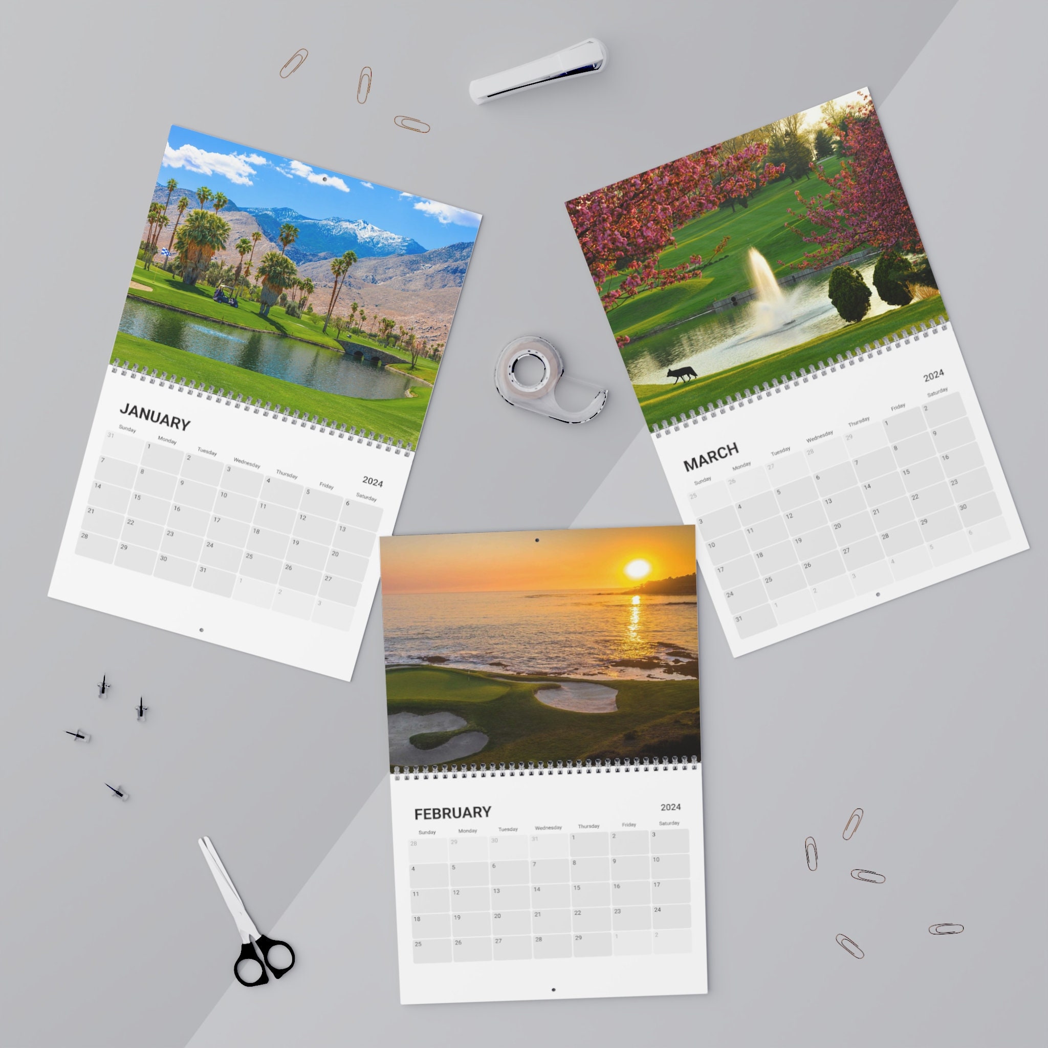 2024 Golf Calendar, Gift for Golfer, Golf Gift, Gift for Him, Guy Gift