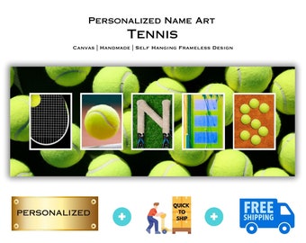 Tennis Name Art, Personalized Tennis Gift, Sports Art, Sports Gift With Your Name, Sports Decor, Tennis Player Gift, Alphabet Photography