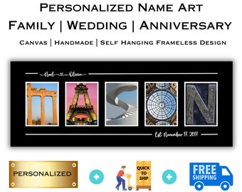 Last Name Wall Art | Alphabet Photography | Alphabet Art | Name Wall Art | Anniversary Art | Wedding Gift Idea | Family Gift | Name Print