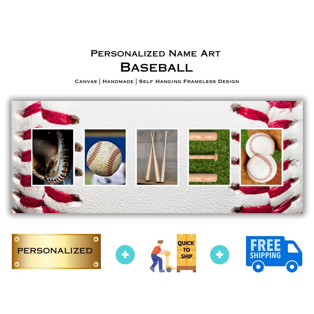Personalized Baseball Name Art: Custom Canvas Sports Decor - Etsy