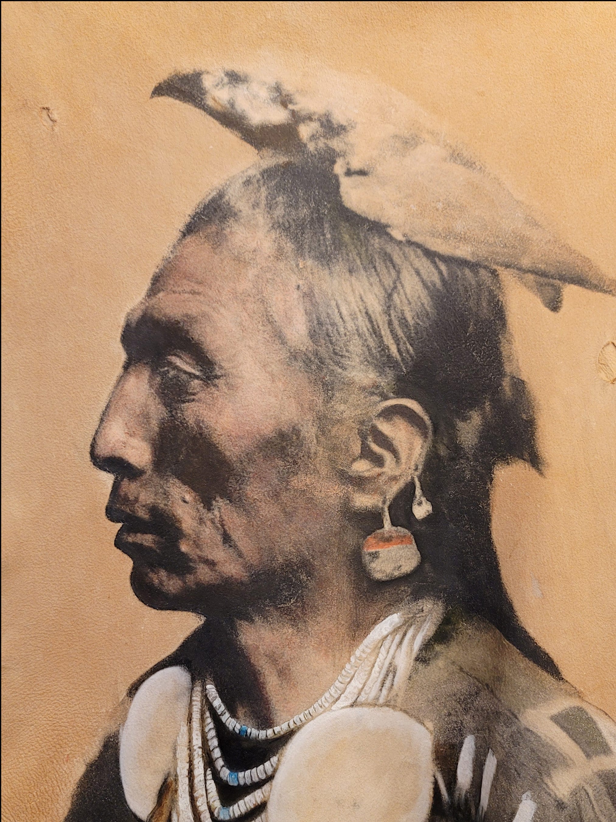 Medicine Crow Native American Portrait on Deer Skin Split - Etsy