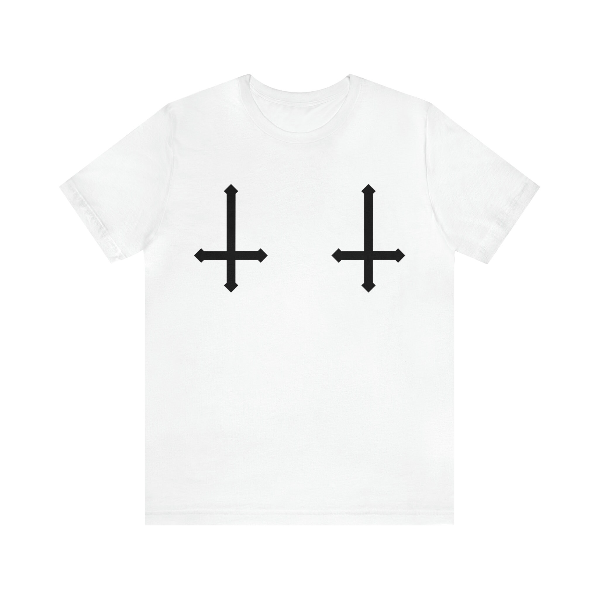 Double Upsidedown Crosses Alternative Tee Unisex Jersey Short Sleeve
