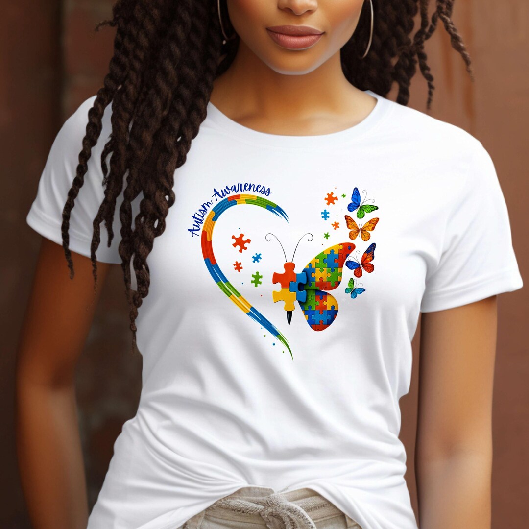 Autism Awareness Butterfly PNG/SVG – Printable Puzzle Piece Design for ...