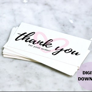 Biglietti di ringraziamento aziendali stampabili per proprietari di piccole imprese Download digitale Formato biglietto da visita Inserto pacchetto Forniture aziendali Biglietto piccolo