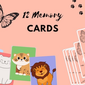 12 memory cards game for kids