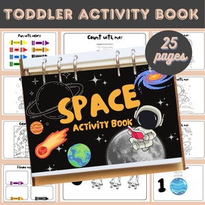 Space-themed Printable Toddler Preschool Activity Book | Toddler Binder ...