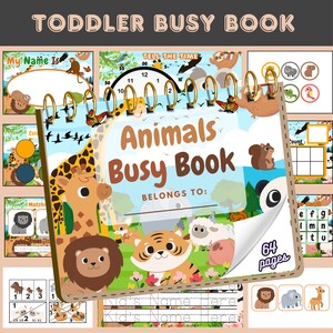 Animals Busy Book: Toddler Learning Activity (PDF Pattern)