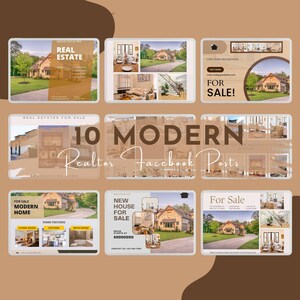 Realtor Facebook Post Templates: Modern Real Estate Marketing (Canva Editable)