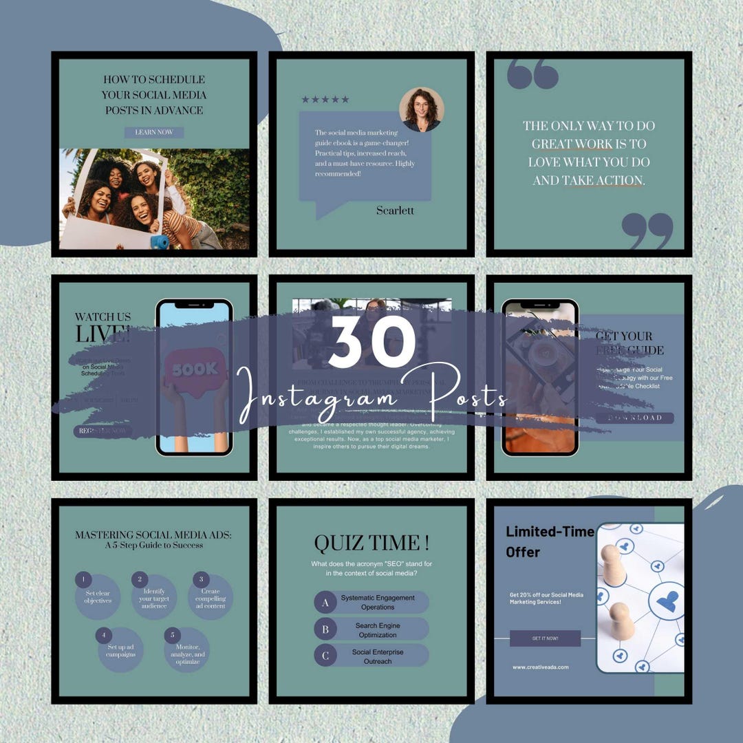 Coaching Instagram Post Templates: Editable Canva Social Media (PDF) - Etsy