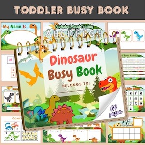 Dinosaur Busy Book: Toddler Learning Activity (PDF Download)