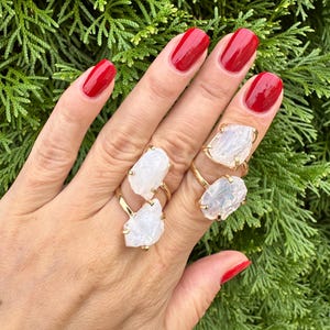 vintage⚪︎milky jelly stone ring⚪︎sv925 Vintage SK Sterling Silver 925 Iridescent Milky Pink Stone
