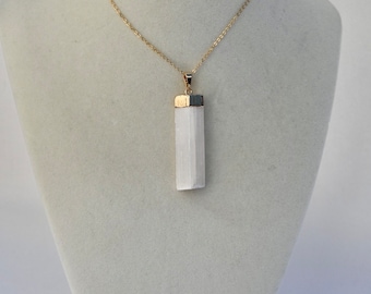 Selenite Pendant, Selenite Necklace, Natural Selenite