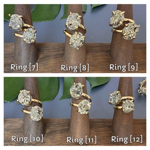 Duo Oval-Shaped Pyrite Cluster Adjustable Statement Ring, Natural Pyrite Cluster Dual Ring, Pyrite Oval-Shaped Cluster Cocktail Fashion Ring bild 8