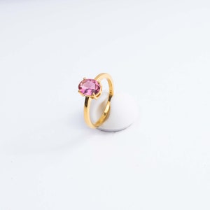14K Gold Pink Tourmaline Ring, 14 Karat Real Gold Ring, Engagement Ring, Gift for Her, Best St Valentines Gift