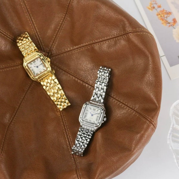 Montre à quartz élégante avec accents de diamants pour femmes, montre-bracelet carrée chic classique en or ou en argent, montre à quartz, collection de mode pour dames 2023