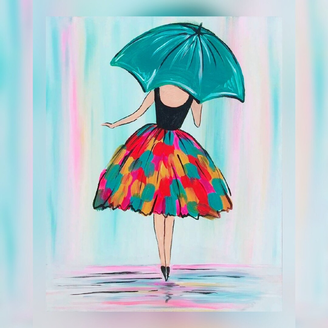Wall Art Print Girl With Umbrella Digital Download Wall Etsy