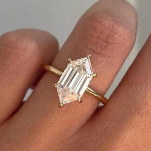3 CT Elongated Dutch Marquise Cut Moissanite Engagement Ring  14K Solid Gold Unique Dutch Marquise Cut Ring Solitaire Promise Ring
