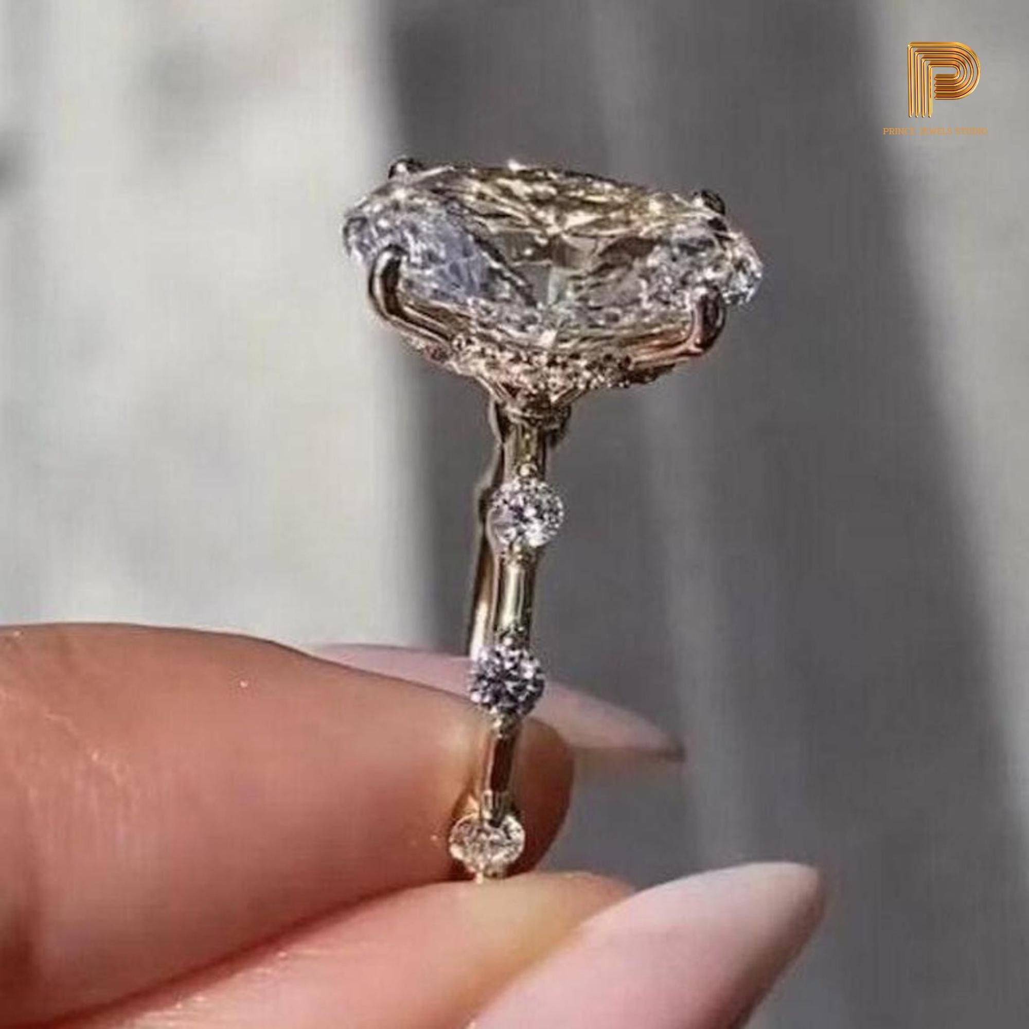 3CT ovaal geslepen Moissaniet verlovingsring diamanten ring bruidsring afstand effenen unieke trouwring diamanten ring verjaardagscadeau voor haar