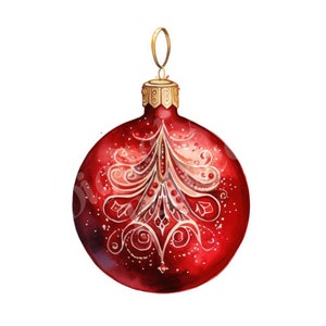 Christmas Baubles Clipart, Christmas Ornament Clipart, JPGs, Instant Digital Download, Printable Wall Art, Digital Planner, Card Making