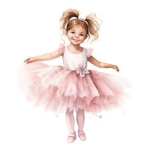 Little Ballerina Clipart, Cute Ballerina Clipart, JPGs, Instant Digital Download, Printable Wall Art, Digital Planner, Junk Journals